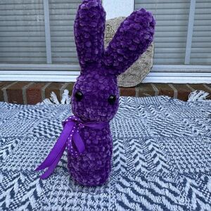 Hand Crochet stuffed Peep dark purple
